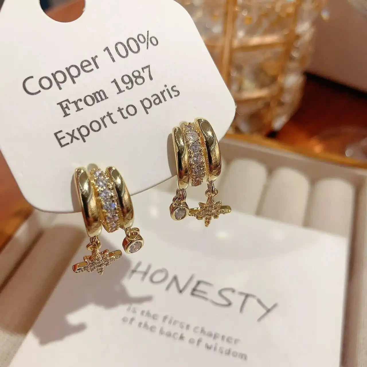 Eight-Point Star Crystal Stud Earrings
