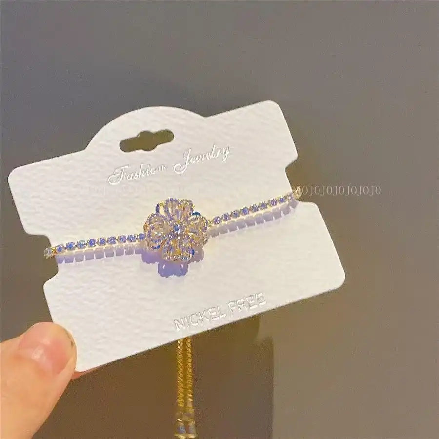 Electroplated 14k Gold Rotating Flower Bracelet