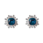 Electroplated Crystal Flower Commuter Earrings