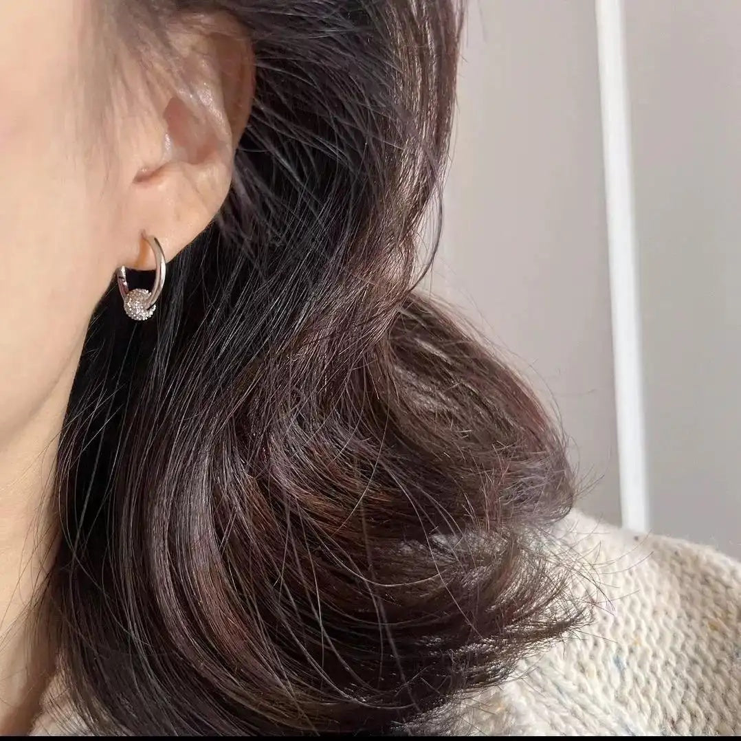 Electroplated French Crystal Bead Stud Earrings