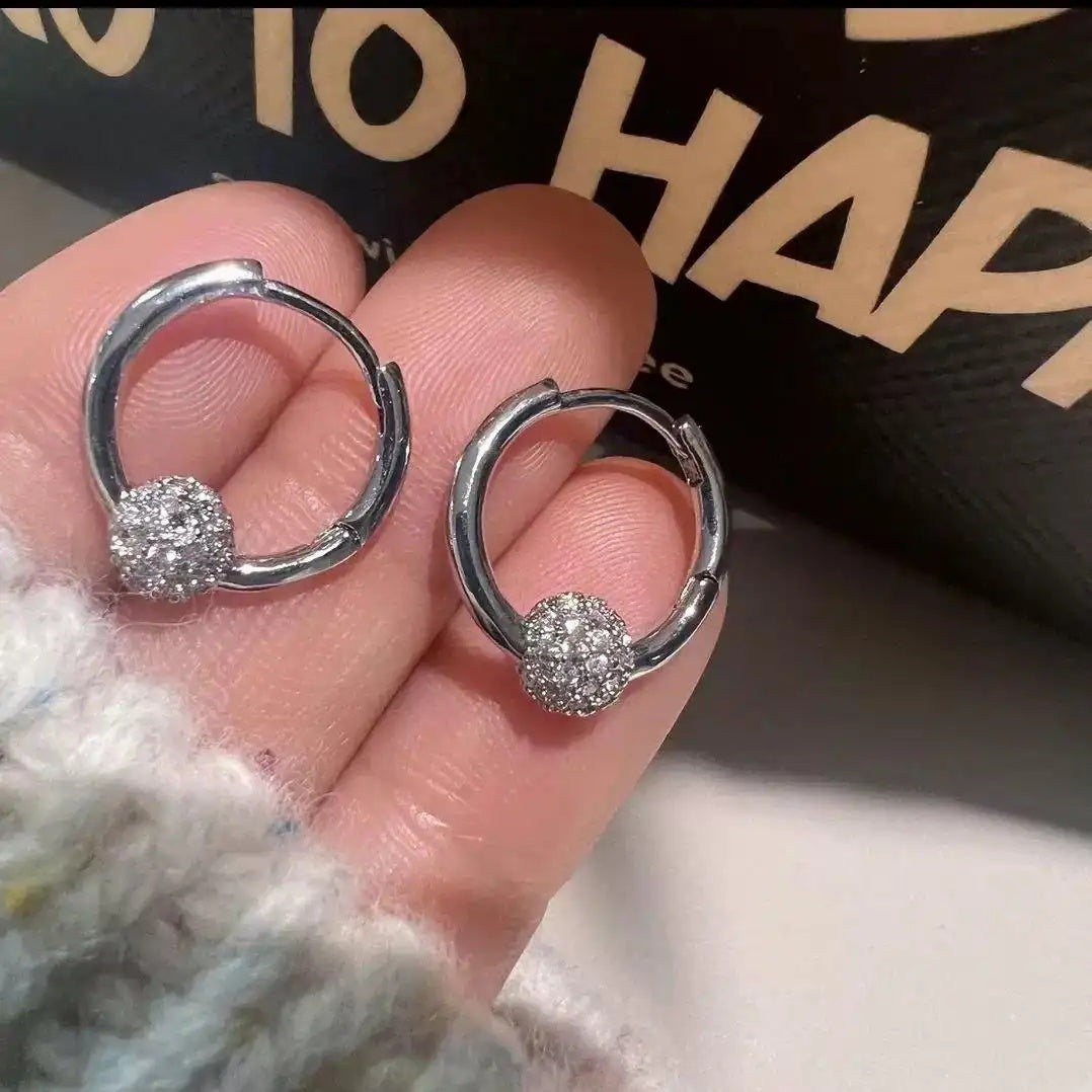 Electroplated French Crystal Bead Stud Earrings