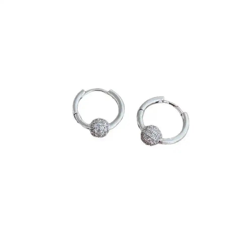 Electroplated French Crystal Bead Stud Earrings