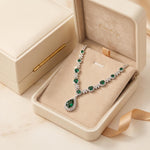 Emerald Green Crystal Teardrop Necklace