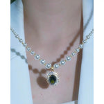 Emerald Pearl Designer Neck Chain Necklace