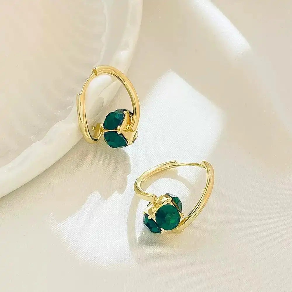 Emerald Vintage Sapphire Earrings