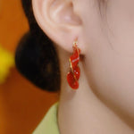 Enamel Braided Hoop Earrings
