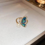 Enamel Colorful Forest Butterfly Minimalist Ring