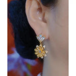 Enamel Oil- Daisy Drop Earrings