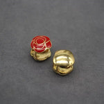 Enamel Rose Double-Sided Earrings