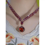 Enchanting Rainbow Heart Gemstone Necklace
