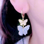 Ethereal Light Blue Crystal Butterfly Earrings