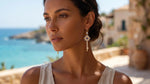 Euro-American Key Crystal Pendant Necklace