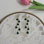 European and American Flower Long Drop Earrings