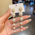 European and American Long Pearl Drop Earrings