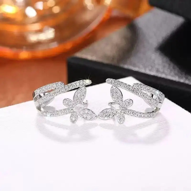 European and Korean Butterfly Line Earrings
