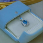 European Blue Gemstone Pendant Necklace