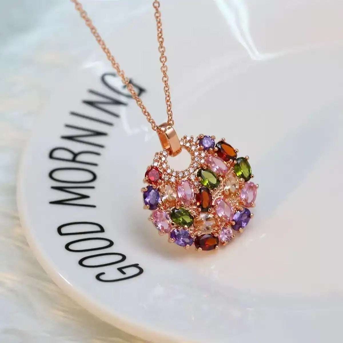 European Colorful Crystal Necklace