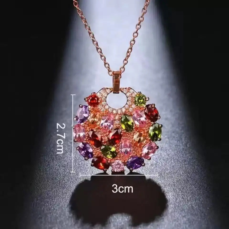 European Colorful Crystal Necklace