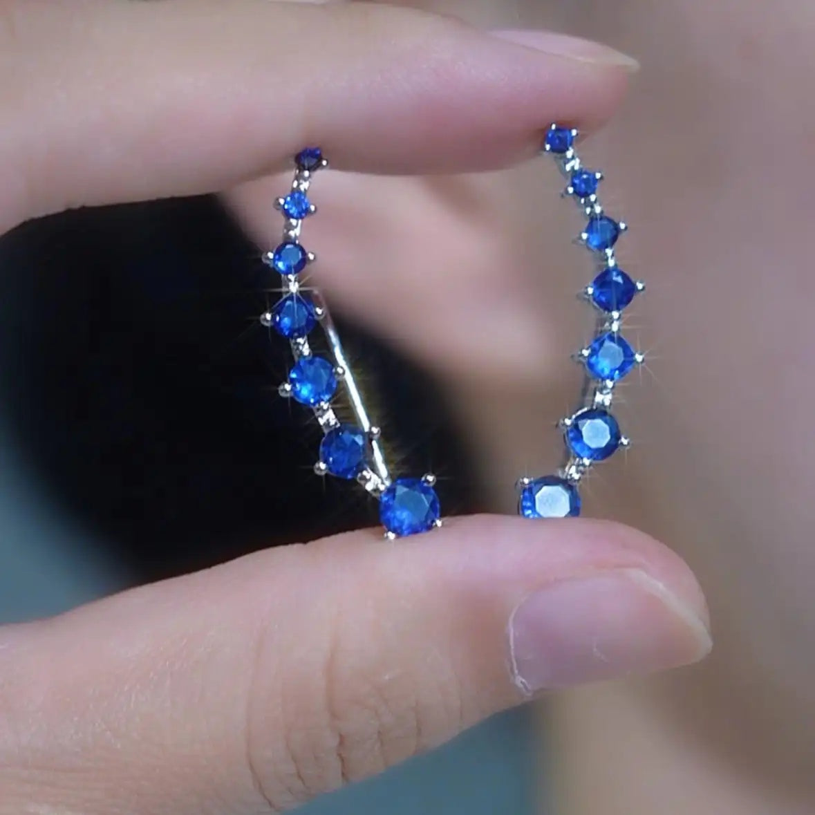European Crystal Ear Line Earrings