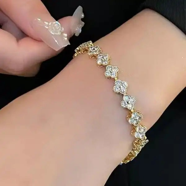 European Crystal Flower Bracelet