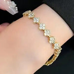 European Crystal Flower Bracelet