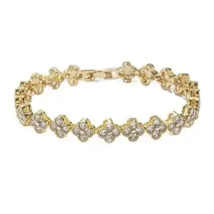European Crystal Flower Bracelet