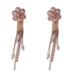 European Drill Petal Two-Wear Tassel Drop Earrings