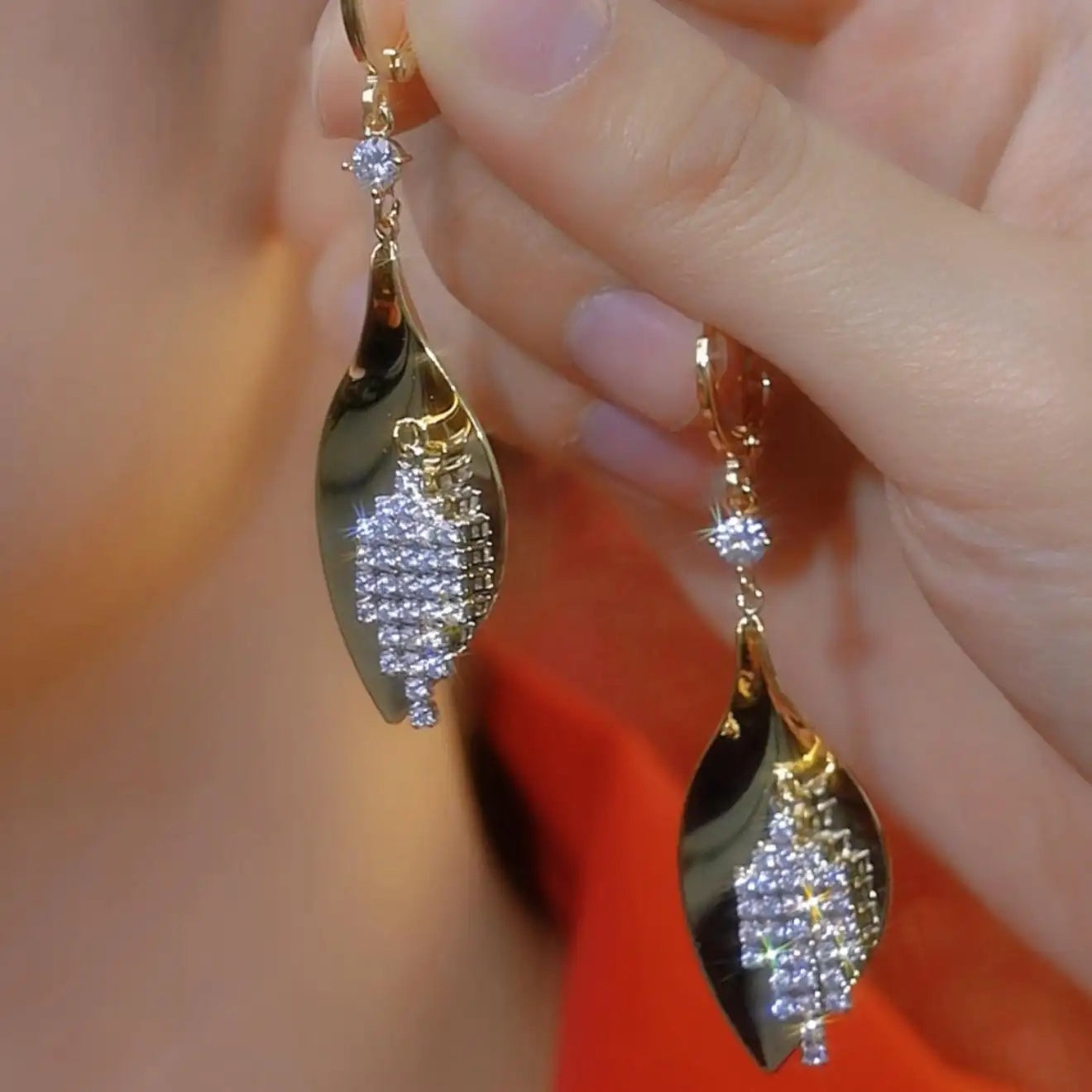 European Exaggerated Gold Silver Color Drop Earrings