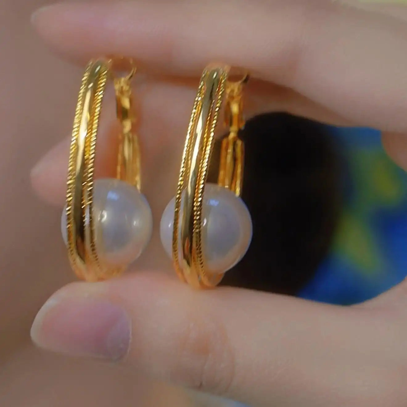 European Exaggerated Metal Hoop Earrings