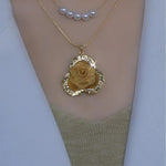 European Floral Pendant Necklace