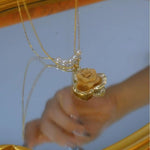European Floral Pendant Necklace