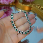 European Geometric Round Green Crystal Bracelet