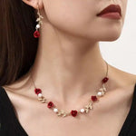 European Retro French Rose Flower Jewelry Set