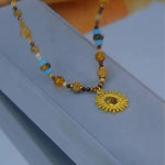 European Retro Multi-Gemstone Necklace