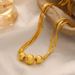 European Retro Multi-Layer Brushed Bead Necklace