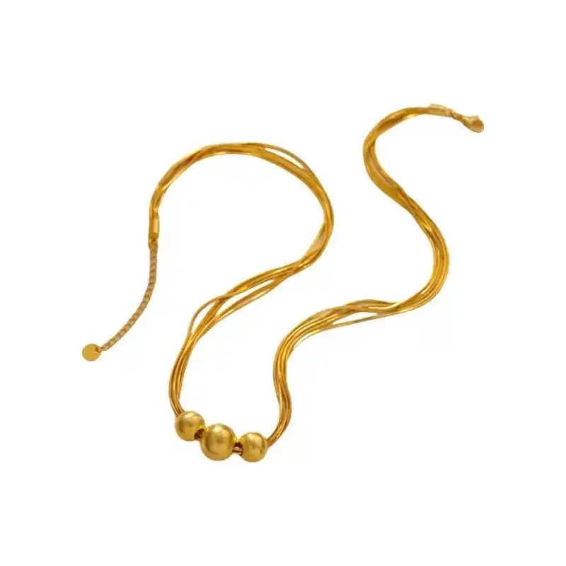 European Retro Multi-Layer Brushed Bead Necklace
