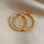 European Twist Large Circle Hoop Earrings
