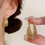 Exaggerated Coffee Teardrop Drop Earrings
