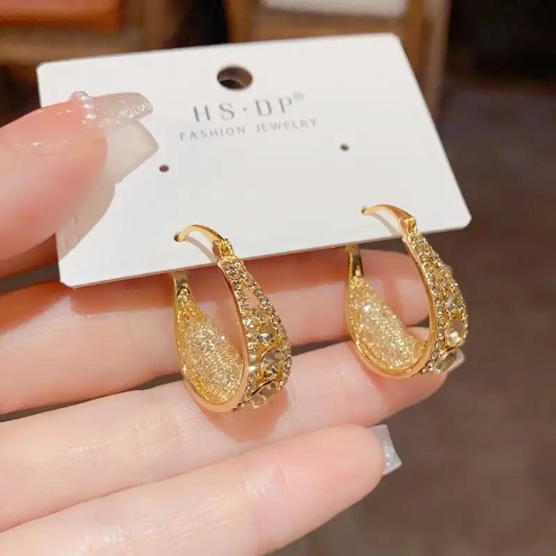 Exaggerated Coffee Teardrop Drop Earrings