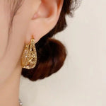Exaggerated Coffee Teardrop Drop Earrings