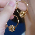 Exaggerated Crystal Ball Hoop Earrings