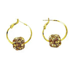 Exaggerated Crystal Ball Hoop Earrings