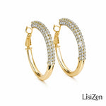 Exaggerated Crystal Circle Hoop Earrings