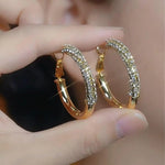 Exaggerated Crystal Circle Hoop Earrings