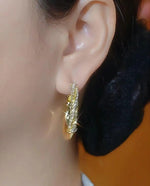 Exaggerated Crystal Circle Hoop Earrings
