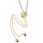 Exaggerated Crystal Metal Petal Pull-Out Necklace