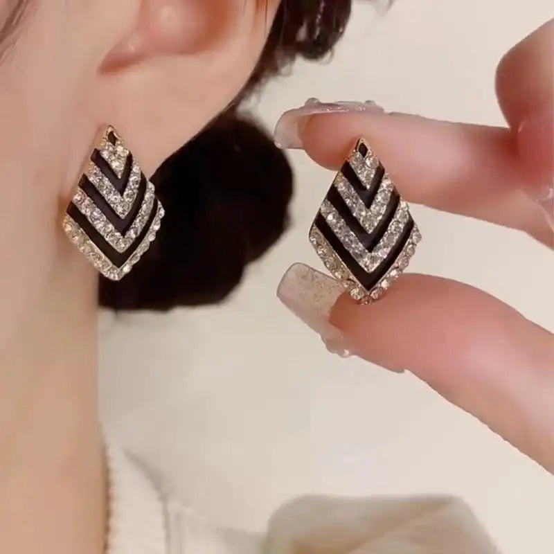 Exaggerated Rhombus Korean Stud Earrings