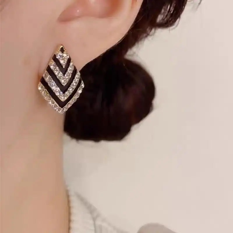 Exaggerated Rhombus Korean Stud Earrings