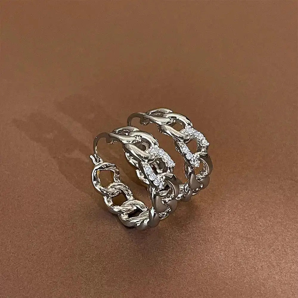 Exaggerated Twist Circle Earrings