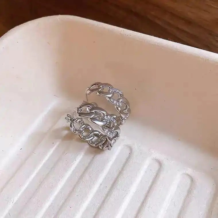 Exaggerated Twist Circle Earrings